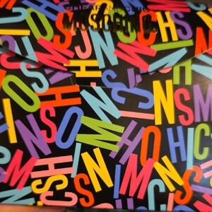 Moschino Multicolor Letter Print Clutch